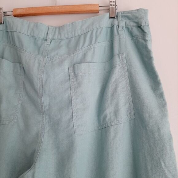 PENNINGTONS | Linen Blend Hi-Rise Casual Light Shorts Blue Teal Sz 22 - Picture 9 of 12